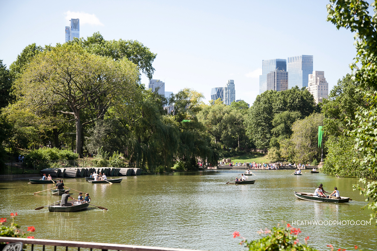 panoramic view of The Lake from the Central Park Boathouse by: Heathwood Photo