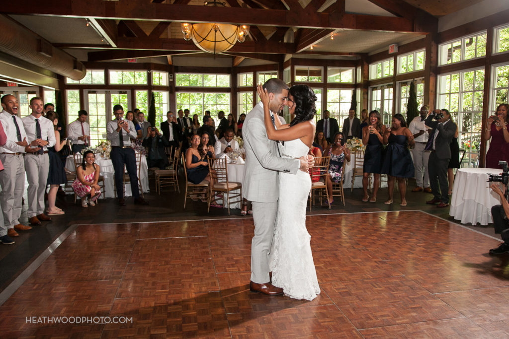 Bride and Groom’s first dance at Central Park Boathouse by: Heathwood Photo