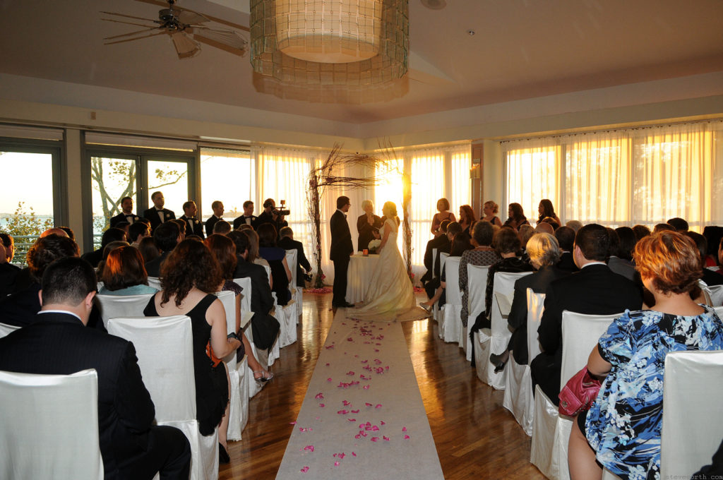 Ceremony in Progress Upstairs during Sunset by: Kira Yustak
