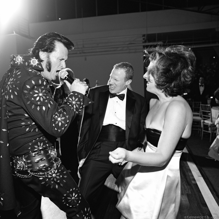 Elvis sings to guests during surprise appearance by: Steve Worth Photography