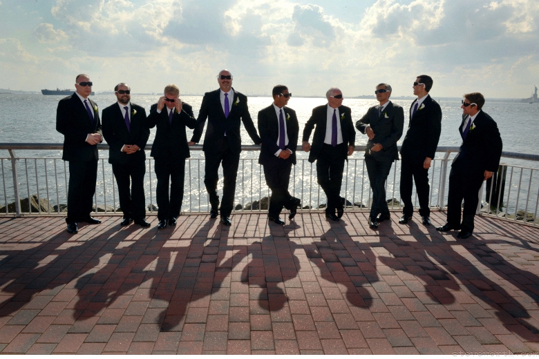 Groomsmen by the railing by: Steve Worth Photography