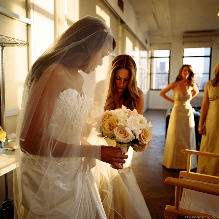 Getting ready Tribeca Rooftop – bouquet by: Steve Worth Photography