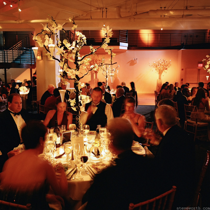 Candelabra centerpiece during dinner at Tribeca Rooftop by: Steve Worth Photography