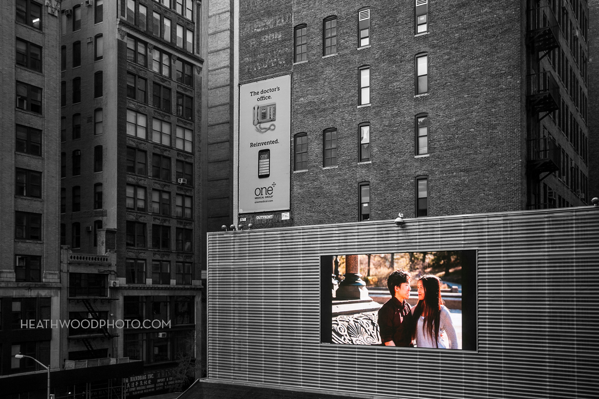 Bride’s slideshow projected on hotel’s outdoor screen as viewed thru dining room windows by: Heathwood Photo