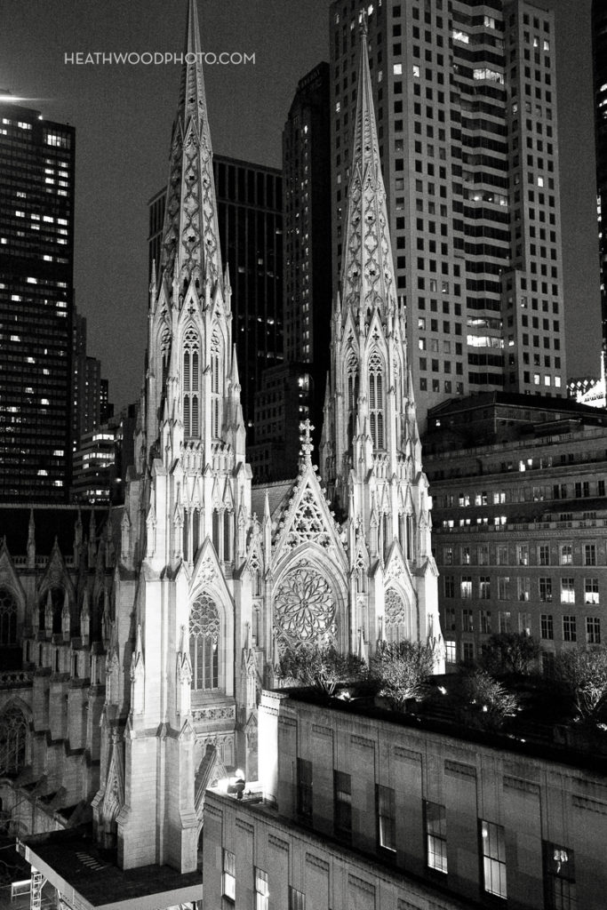 Nighttime view from rooftop lounge deck by: Heathwood Photo