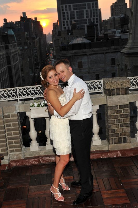 Sunset Shot on the Terrace – Toni and Alex by: Steve Worth Photography