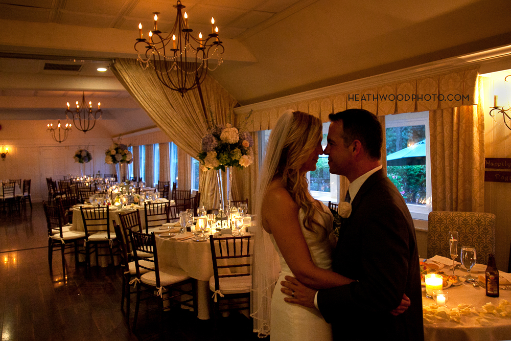 Bride and Groom alone in dining room by: Heathwood Photo