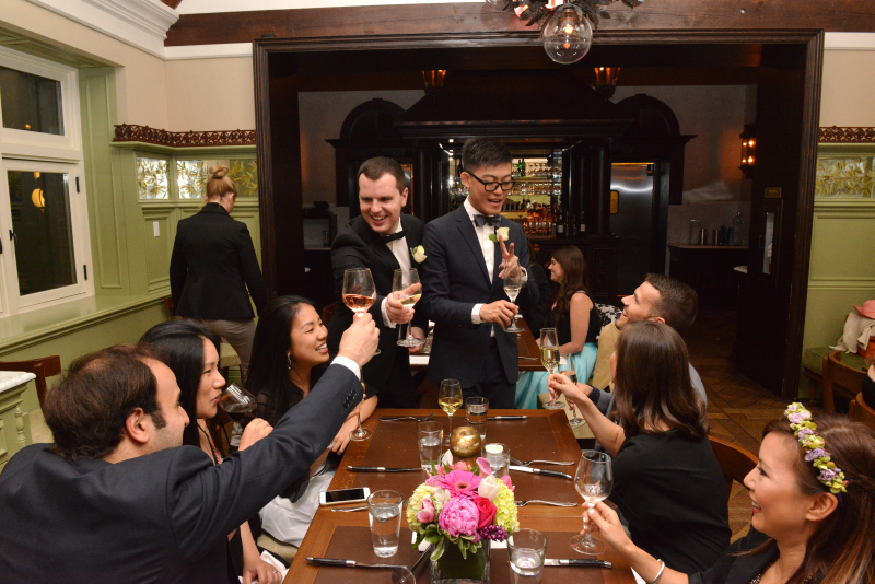 Steven and Ray toasting some guests by: Steve Worth Photography