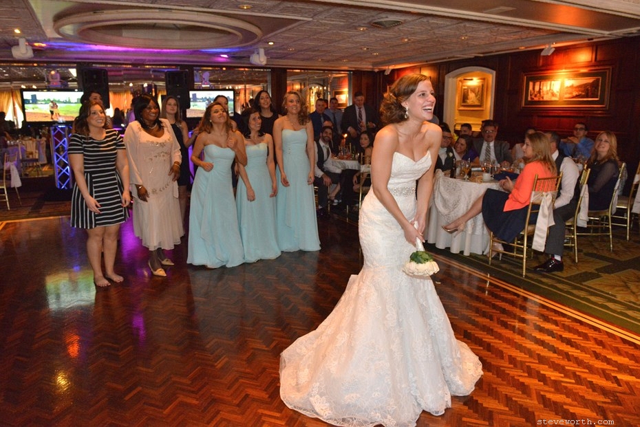 Jenny, about to toss the Bouquet by: Steve Worth Photography